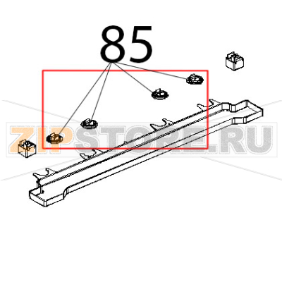 Clip fissaggio cassetto raccogligocce C.T. Unox XVC 504 Clip fissaggio cassetto raccogligocce C.T. Unox XVC 504Запчасть на деталировке под номером: 85
