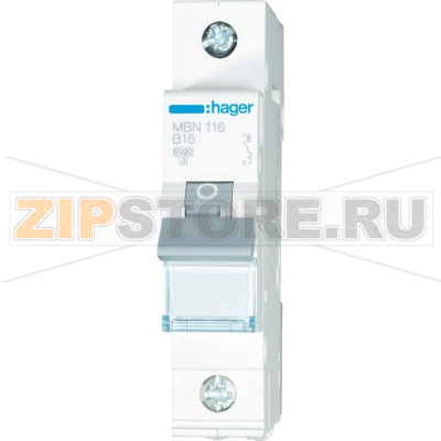 Выключатель автоматический 1-полюсной, 16 А Hager MBN116 
