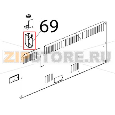 Cuffia copri camino fumi L.M. Unox XBC 404 Cuffia copri camino fumi L.M. Unox XBC 404Запчасть на деталировке под номером: 69