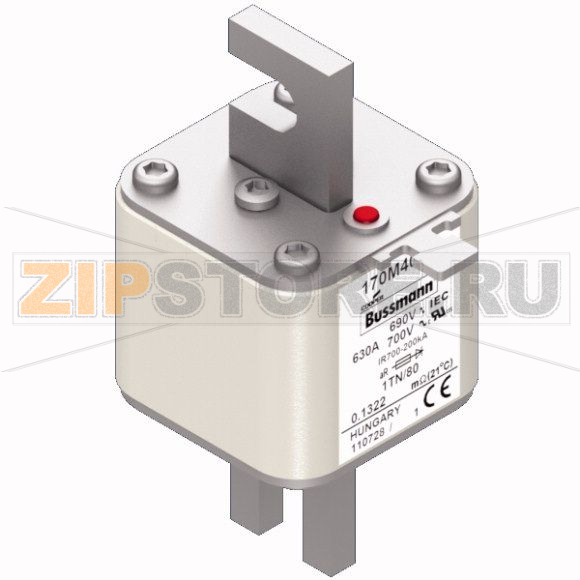 Предохранитель, 630 A, AC 690 В, 200 кА, DIN 1, 53x66x108 мм, aR, DIN, IEC Eaton FUSE 630A 690V 