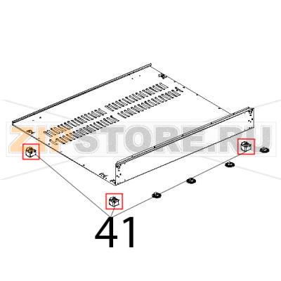 Piedino 35x35, H26, plastica and gomma grigio Unox XBC 604P Piedino 35x35, H26, plastica and gomma grigio Unox XBC 604PЗапчасть на деталировке под номером: 41