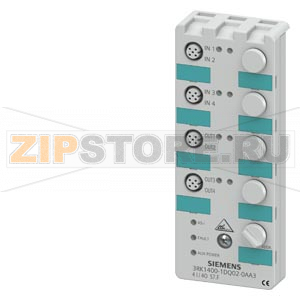 SIRIUS NET, КОМПАКТНЫЙ МОДУЛЬ 4ВХОДА 4ВЫХОДА, AS-I, 4 ЦИФРОВЫХ ВХОДА 200MA, PNP, Y-II, 4 ЦИФР. ВЫХ. 4A, PNP, Y-II, M12 ВСТАВНОЙ РАЗЪЕМ IP67 Siemens 3RK1400-1DQ02-0AA3 
