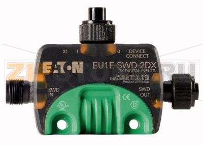 T-Connector SWD, модуль ввода/вывода IP69K, 24 В пост. тока, M12 Eaton EU1E-SWD-2DX 
