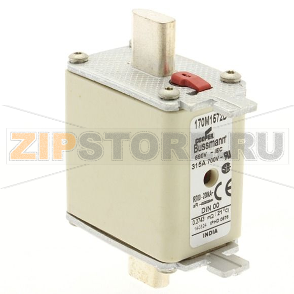 Предохранитель, 315 A, AC 690 В, 200 кА, DIN 00, aR, DIN, IEC Eaton FUSE 315A 690V aR DIN 00 HSDNH 