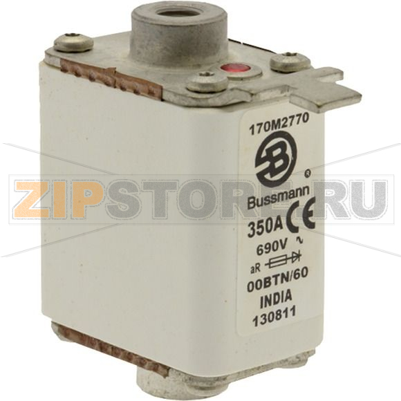 Предохранитель, 350 A, AC 690 В, 200 кА, size 00, 30x62x64 мм, aR, IEC Eaton FUSE 350A 690V 00B 
