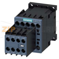 КОНТАКТОР, 3 ПОЛ., AC-3, 7.5KW/400V, 1NO INTEGR,2NO+2NC FRONT CONNEC DC 24V, W. INTEGRATED DIODE ТИПОРАЗМЕР S00 ВИНТОВЫЕ КЛЕММЫ Siemens 3RT2018-1FB47