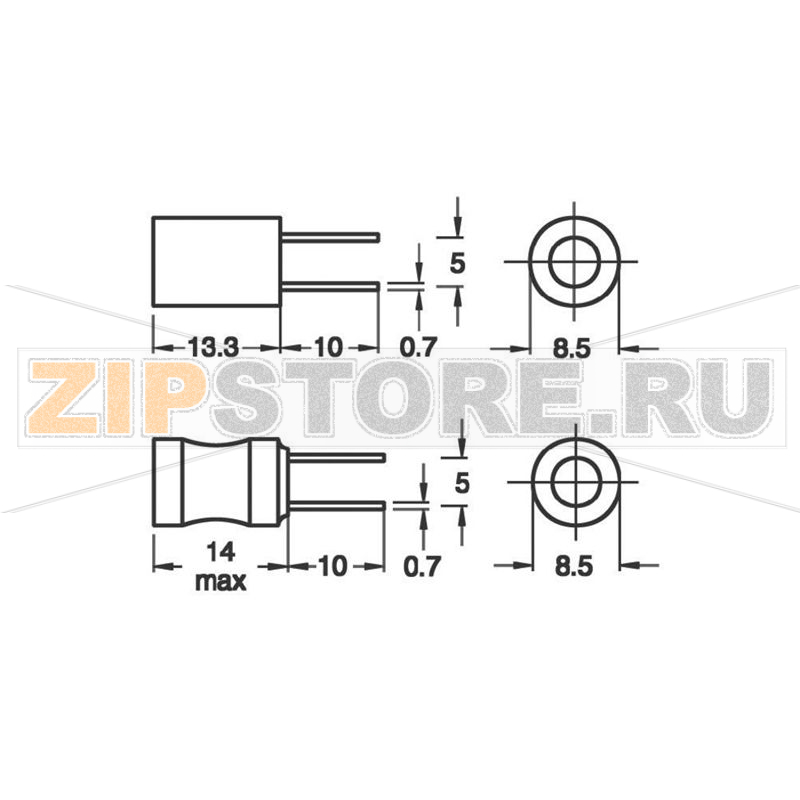 Катушка индуктивности с термоусадочной трубкой 33000 мкГн, 75 Ω Fastron 09P-333J-50 