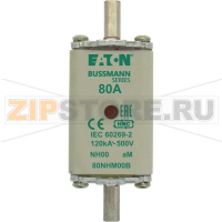 Предохранитель, 80 A, AC 500 В, 120 кА, NH00, aM, IEC Eaton FUSE NH SIZE 00 AM 80A 500V