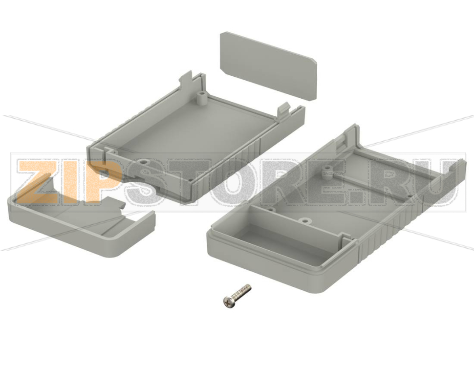 Корпус ручной без дисплейного выреза, 120x60x25 мм, серый, с батарейным отсеком для блока питания 9 В Bopla BOS 502 