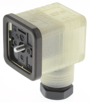 Разъем соленоидный 250 В, 2P+E, DIN 43650 A, 3 контакта, прямой Hirschmann GDML 2016 LED 230 VR YE schwarz