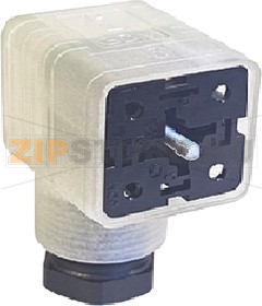 Разъем соленоидный 250 В, 2P+E, DIN 43650 A, 3 контакта, прямой Hirschmann GDML 2016 LED 230 VR YE schwarz 