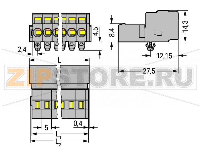 MCS MIDI Classic 1-проводная вилка; Монтажные ножки; 2,5 мм; Шаг контактов 5 мм; 24-пол.; 2,50 mm; серые Wago 231-624/018-000 Универсальное соединение для всех типов проводниковПростая предварительная сборка и монтаж на устройстве посредством горизонтального и вертикального монтажа CAGE CLAMP®Для соединений "провод-провод" и "плата-провод"Возможны варианты кодировки...