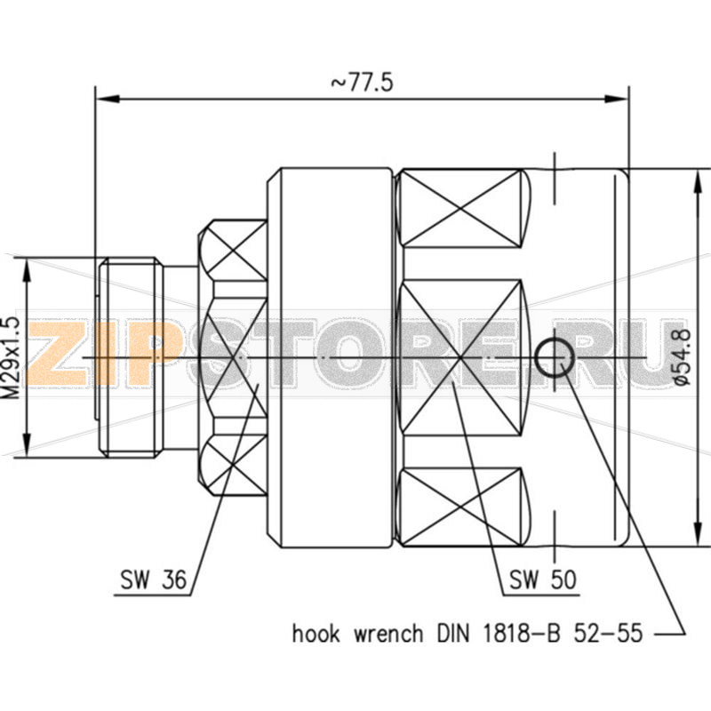 Разъем DIN 7-16, 50 Ом, 1 шт Telegärtner J01121G0138 