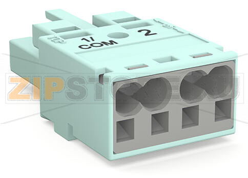Разъем; 2-пол.; Код. B; 4,00 mm; светло-бирюзовые Wago 770-1242/076-000 Protected against mismating and maintenance-freePush-in CAGE CLAMP® spring pressure connection technology allows solid conductors to be simply pushed into a unitTwo-wire connection per pole for loops or bridgesComponents can be clearly printed on and color-coded to meet custom requirements...