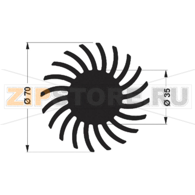Радиатор для светодиодов, алюминиевый, 1.67 К/Вт, 70x50 мм Fischer Elektronik SK 571 50 ME 