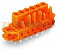 MCS MIDI Classic Розетка под пайку THT; 0.6 x 1.0 mm solder pin; прямые; зажимное кольцо; Шаг контактов 5,08 мм; 11-пол.; оранжевые Wago 232-171/031-000