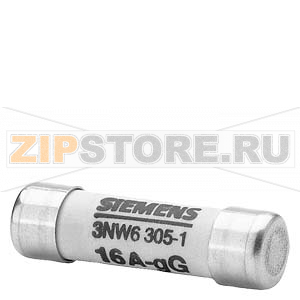 ЦИЛИНДРИЧЕСКАЯ ПЛАВКАЯ ВСТАВКА GG БЕЗ ИНДИКАТОРА 8.5Х31.5 ММ, 400В, 16А Siemens 3NW6305-1 