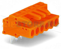 MCS MIDI Classic Розетка под пайку THT; 0.6 x 1.0 mm solder pin; угловые; Шаг контактов 5,08 мм; 18-пол.; оранжевые Wago 232-278