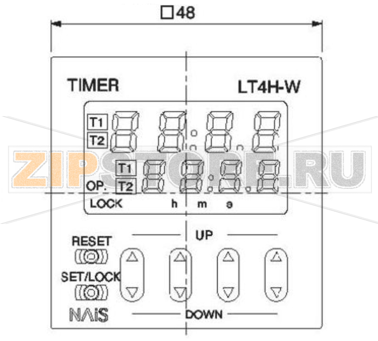 Реле времени цифровое 240 В/AC, 0.01 с-9999 ч, 1 шт Panasonic LT4HW240ACSJ 
