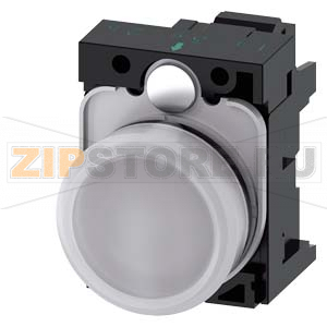 СВЕТОВОЙ ИНДИКАТОР, 22MM, КРУГЛЫЙ, ПЛАСТИК, БЕЛЫЙ МАТОВЫЙ РАССЕИВАТЕЛЬ, С ДЕРЖАТЕЛЕМ, МОДУЛЬ ПОДСВЕТКИ С ИНТЕГРИРОВАННЫМ СВЕТОДИОДОМ 110V AC,  ПРУЖИННЫЕ КЛЕММЫ Siemens 3SU1103-6AA60-3AA0 