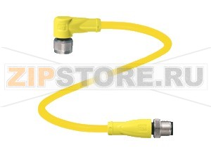 Кабель датчика-исполнительного устройства Connection cable V15-W-S-YE10M-PUR-A-V15-G Pepperl+Fuchs Описание оборудованияConnecting cable, M12 to M12, PUR cable 5-pin