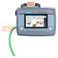 SIMATIC HMI, Мобильная панель KTP400F Mobile с втроенными разрешающей кнопкой и кнопкой аварийного останова, сенсорное и клавишное управление, широкоформатный TFT-дисплей с диагональю 4 дюйма, интерфейс Profinet, настройка в среде V13 SP1 с HSP Siemens 6A