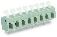 PCB terminal block; push-button; 2.5 mm; Pin spacing 7.5/7.62 mm; 8-pole; suitable for Ex-e applications; CAGE CLAMP®; commoning option; 2,50 mm; light gray Wago 257-558/000-009/999-950
