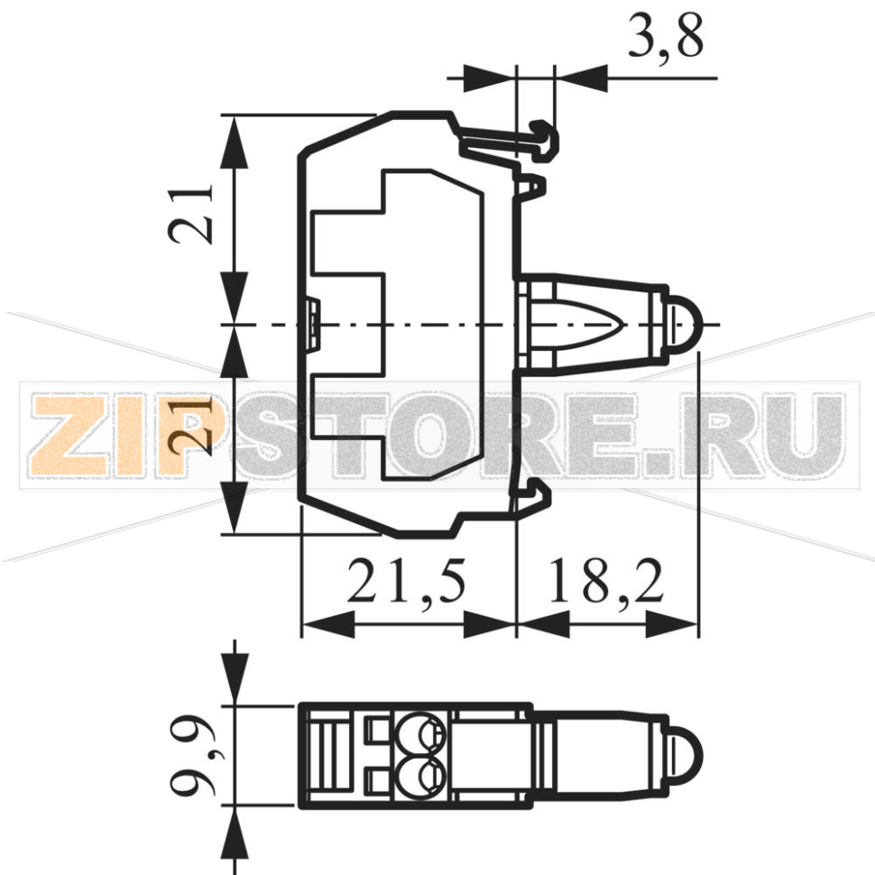 Элемент светодиодный, желтый, 12 В/DC, 24 В/DC, 1 шт Baco 33RAYL 