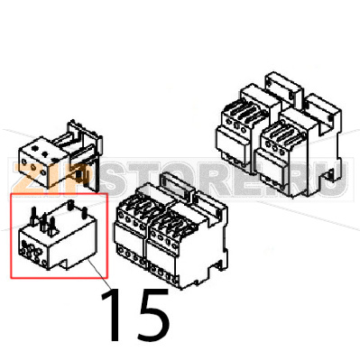 Rele termico 3-5 A Angelo Po FX82E2T Rele termico 3-5 A Angelo Po FX82E2TЗапчасть на деталировке под номером: 15