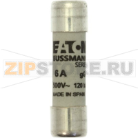 Предохранитель, 6 A, AC 500 В, 120 кА, 10x38 мм, gL/gG, IEC Eaton CYLINDRICAL FUSE 10x38 6A GG
