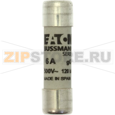 Предохранитель, 6 A, AC 500 В, 120 кА, 10x38 мм, gL/gG, IEC Eaton CYLINDRICAL FUSE 10x38 6A GG 