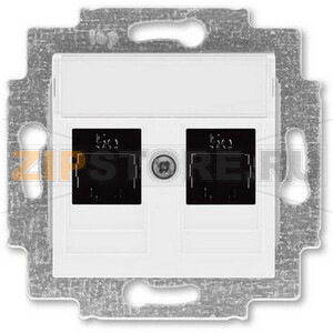 Розетка компьютерная, 2хRJ45, белая ABB 2CHH295118A6003 