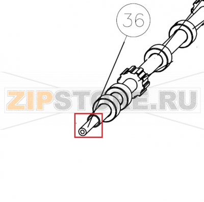 Idle Shaft  Zanolli Synthesis 08/50 PW E          Idle Shaft Zanolli Synthesis 08/50 PW EЗапчасть на сборочном чертеже под номером: 36Название запчасти на итальянском языке: Idle Shaft Zanolli Synthesis 08/50 PW E