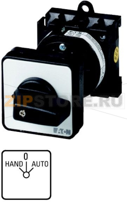 Переключатель, контакты: 2, 20 A, панель: HAND-0-AUTO, 45°, с фиксацией Eaton T0-1-15431/Z 