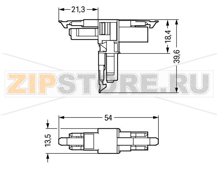 T-distribution connector; 2-pole; Cod. B; 1 input; 2 outputs; 3 locking levers; for flying leads; light green Wago 890-1702 Protected against mismating and maintenance-freeLow profile with 4.4 mm pole spacingComponents can be clearly printed on and color-coded to meet custom requirements....