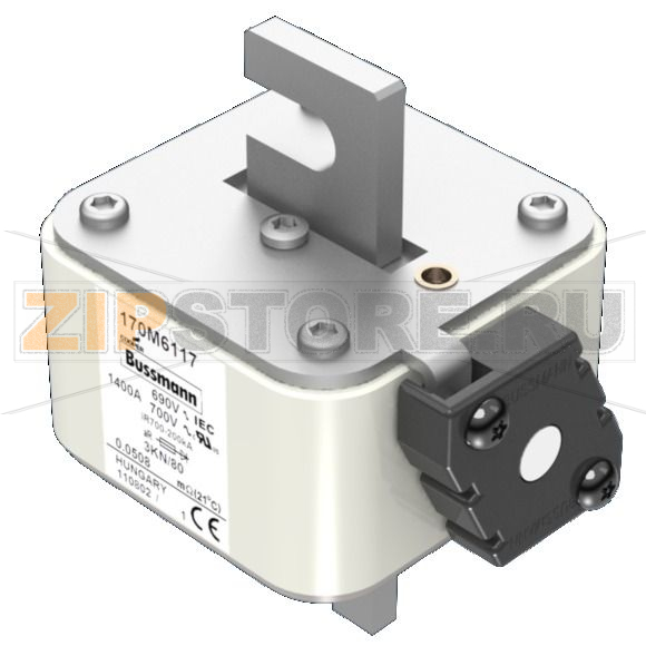 Предохранитель, 1400 A, AC 690 В, 200 кА, 3, aR, DIN, IEC Eaton FUSE 1400A 690V 3KN/80 AR UC 