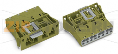 Защелкивающийся штекер; 4-пол.; Код. B; 4,00 mm; светло-зеленые Wago 770-774/072-000 Protected against mismating and maintenance-freePush-in CAGE CLAMP® spring pressure connection technology allows solid conductors to be simply pushed into a unit.Two wire connections per pole for loops or bridgesAdditional variable coding is possible.Components can be clearly printed on and color-coded to meet custom requirements....