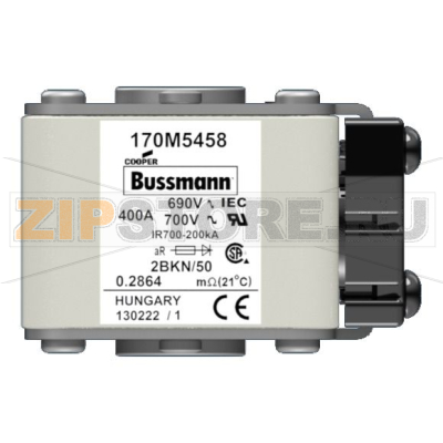 Предохранитель, 400 A, AC 690 В, 200 кА, size 2, aR, IEC UL Eaton FUSE 400A 690V 2BKN/50 AR UC 