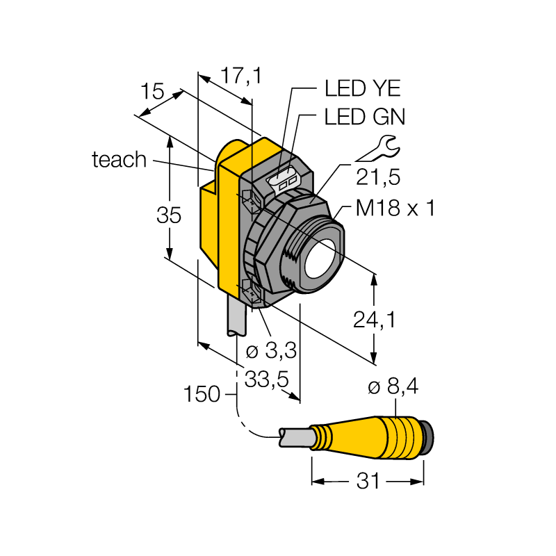 Датчик ультразвуковой Turck QS18UPAQ 