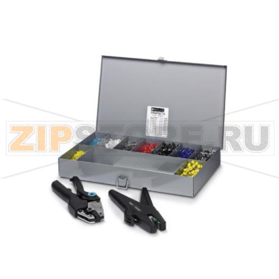 Металлическая коробка с набором наконечников согласно DIN 46228-4 Phoenix Contact CRIMPSET 25 300 шт. AI 10-12 RD, 200 шт. AI 16-12 BU, 100 шт. AI 25-16 YE, а также нож для снятия изоляции KAMES 2 и клещи для опрессовки CRIMPFOX 25.Минимальный заказ: 1 шт.Упаковка: 1 шт.