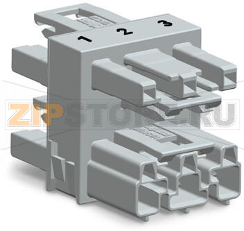 3-way distribution connector; 3-pole; Cod. B; 1 input; 3 outputs; pink Wago 770-1716 Protected against mismating and maintenance-freeAdditional variable coding is possible.Components can be clearly printed on and color-coded to meet custom requirements....