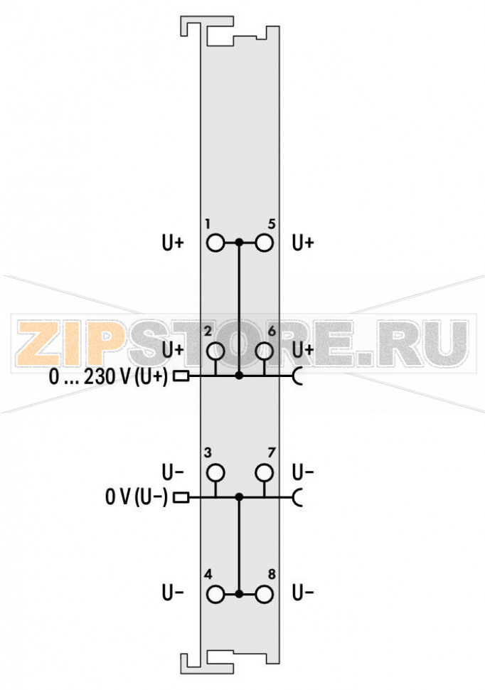 Распределение потенциалов; светло-серые Wago 750-614 