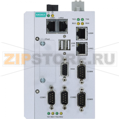 Компьютер встраиваемый 1.46 ГГц, 2 ядра, Intel Atom E3826, 4 Гб, VGA, 2xUSB 2.0 MOXA MC-1121-E2-T 