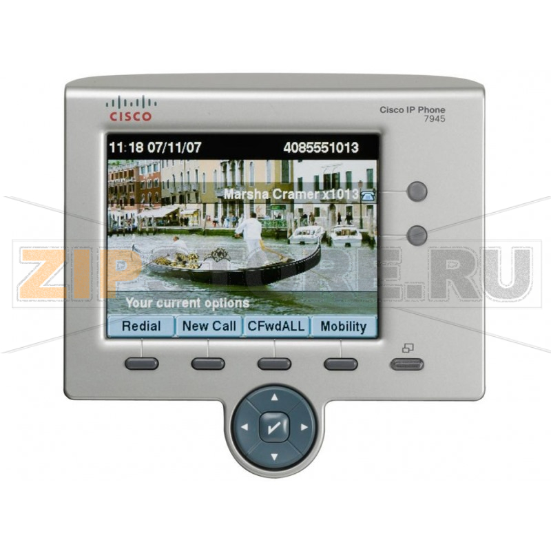 IP-телефон 48 В/DC, 2xGE (PoE), 2 линии, SIP/SCCP, 320х240 пкс, RJ-9 Cisco CP-7945G 