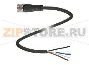 Кабель датчика-исполнительного устройства Female connector V1-G-BK4M-PUR-U Pepperl+Fuchs Описание оборудованияFemale cordset, M12, 4-pin, PUR cable