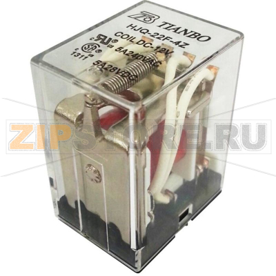 Реле электромагнитное 12 В/DC, 5 А, 1 шт Tianbo HJQ-22F-4Z-12VDC 