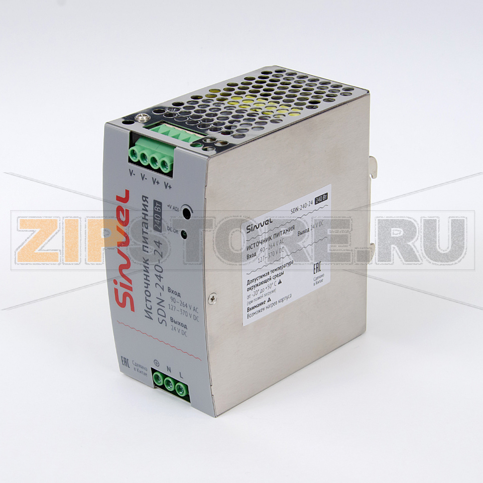 Блок питания 240 Вт, 90-264 В/AC, 127-370 В/DC, металлический корпус Sinvel SDN-240-24 