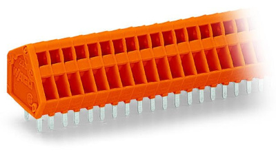 PCB terminal block; 0.5 mm; Pin spacing 2.54 mm; 2-pole; CAGE CLAMP®; 0,50 mm; orange Wago 233-402 ?Компактные клеммные колодки с соединением CAGE CLAMP® и применение отвертки параллельно или перпендикулярно вводу проводникаДвойные выводы по пайку для высокого уровня механической стабильностиИндивидуальные сочетания цветов...