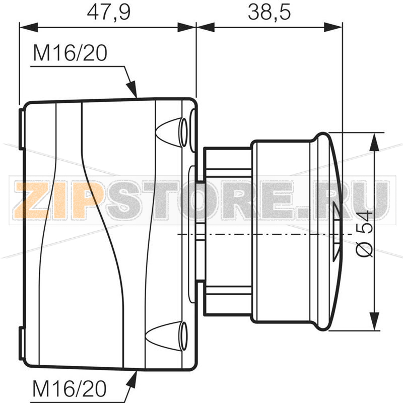 Кнопка аварийной остановки в корпусе 240 В/AC, 2.5 А, IP66, 1 шт Baco LBX130112 