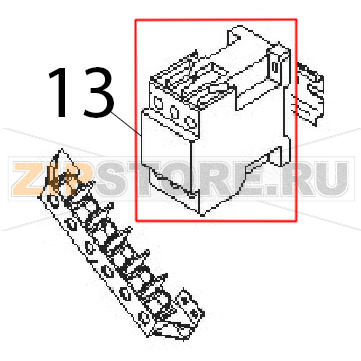 Teleruttore BF12, 230 V, 50/60 Hz, 28(12) A Angelo Po 1G1BR1E Teleruttore BF12, 230 V, 50/60 Hz, 28(12) A Angelo Po 1G1BR1EЗапчасть на деталировке под номером: 13
